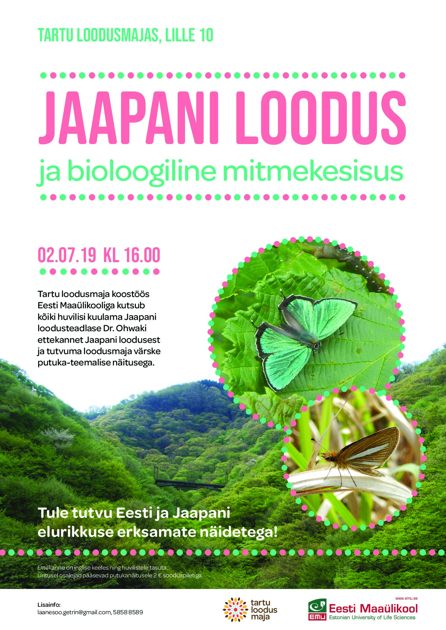 Loeng “Jaapani loodus ja bioloogiline mitmekesisus” 02.07.2019