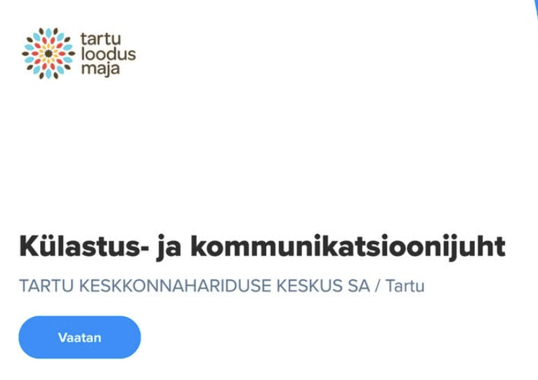 Loodusmaja otsib külastus- ja kommunikatsioonijuhti
